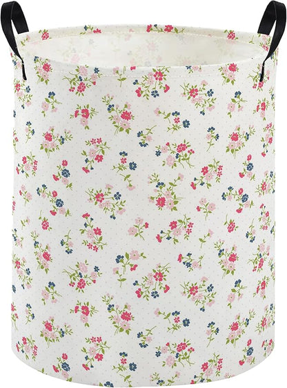 Kids Laundry Basket Flower Hamper for Nursery Animal Hamper Cute Kids Storage Bin Room Decor for Home(Flower)