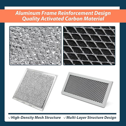 Microwave Oven Charcoal and Grease Filter Kit Replacement for Samsung Model ME19R7041FS/AA ME19R7041FT/AA ME19R7041FB ME19R7041FB/AA ME19R7041FS 4 Pack