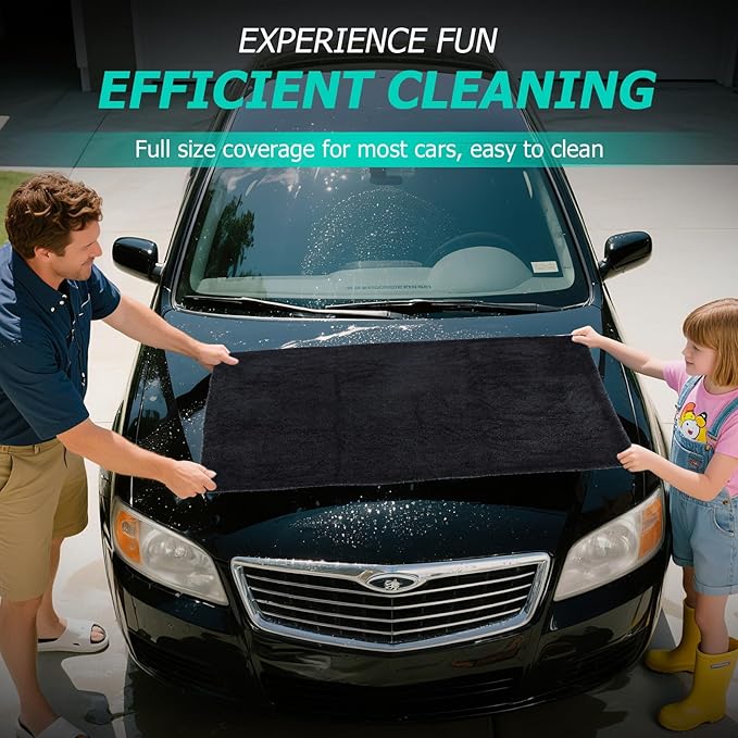 Microfiber Towels For Cars 2-Pack Car Drying Towel 1300 Gsm Ultra-Large Soft Microfiber 35" x 27.5" & 19.7" x 11.8" Towels Are Great For Car And Home Cleanups No Streaks, Scratches Or Water Spots