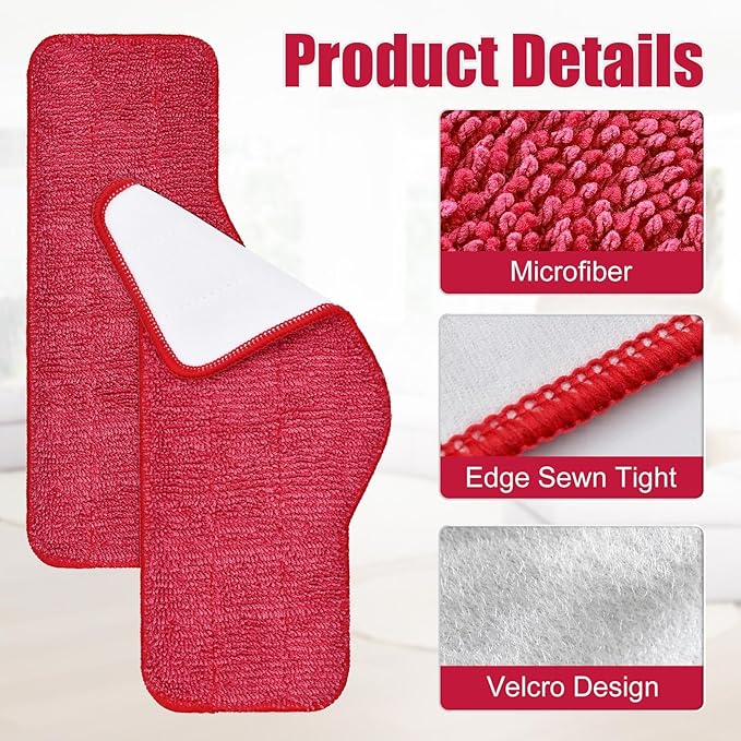 Yuunaie Steam Mop Pads for Schenley, 6-Pack Microfiber Pads for Schenley Steam Mop 7 in 1, Machine Washable Reusable Replacement Mop Pads Compatible with Schenley Steam Mop Cleaner