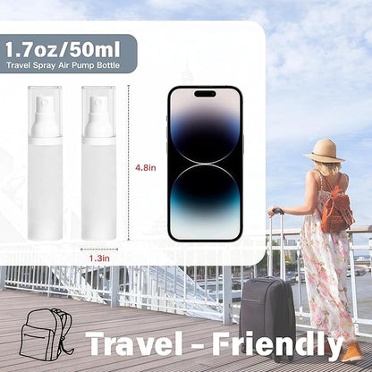 1.7oz/50ml-Small Spray Bottle 360° Angle Work, Portable Refillable Leak Proof Travel Mini Spray Bottle.For Perfume Toner Hair spray Facial Moisturizing 【1.7oz/50ml-(Pack of 3) & Spary Bottle】