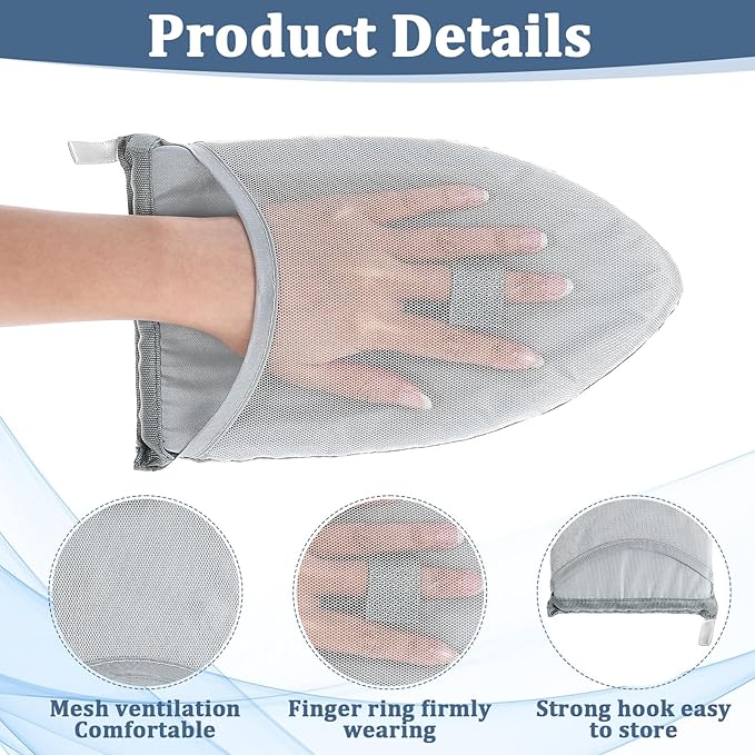 Steamer mitt Glove, Garment Steamer Ironing Glove with Finger Loop Anti Steam Gloves Board Heat Resistant Ironing Mitt for Handheld Garment Accessories for Clothes(Style A)