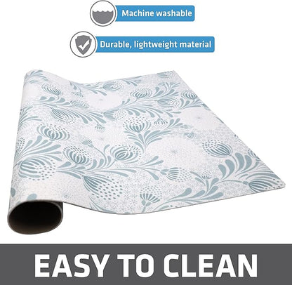 Drymate Jumbo XL Dish Drying Mat (19”x24”), Low-Profile, Super Absorbent, Quick Dry Fabric, Waterproof & Slip-Resistant, for Kitchen Counter, Trimmable, Easy to Clean (USA Made)(Light Blue)