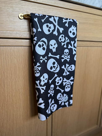 || 3 Pack|| Double Sided Dish Towels || Waffle Weave Microfiber || Tea Towels || Highly Absorbent || Hanging Loop || Dish Cloths || Modern || Designer Prints (Halloween Multi)