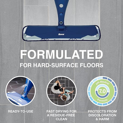 Bona Multi-Surface Floor Cleaner Refill - 128 fl oz - Unscented - Refill for Bona Spray Mops and Spray Bottles - Residue-Free Floor Cleaning Solution for Stone, Tile, Laminate, and Vinyl Floors