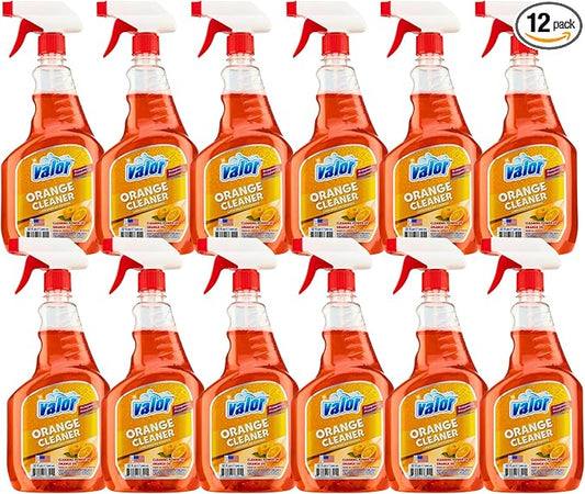 Valor All-Purpose Cleaner with Trigger Sprayer, 32 fl oz – Powerful Degreaser, Multi-Surface Use, Biodegradable Formula, Made in USA (32 Fl Oz (Pack of 12))