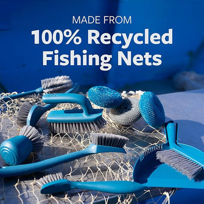 Full Circle Clean Ocean, Variety Dish Brush Pack - Dish Brush, Bottle Brush, and Heavy-Duty Scrub Brush - Sustainably Made 100% from Recycled Ghost Fishing Nets, Safe for Cast Iron & Nonstick