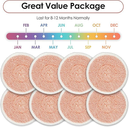 (8 Pack) 3897A Replacement Mop Pads Compatible with Bissell SpinWave SmartSteam Scrubbing Steam Mop 3897A 3712C 3712W, Spinning Scrubbing Mop Pads, Heavy Duty Scrubby Mop Pad, Orange Pads 4 Set