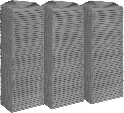 Orighty Grey Microfiber Cleaning Cloth, 150 Pack Highly Absorbent Cleaning Supplies, Lint Free Kitchen Towels Cleaning Rags, Microfiber Towels for Cars, House, Window, 12x12 inch