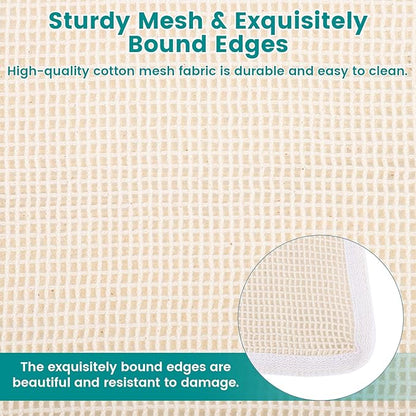 Dntorx 4Pcs Durable Cotton Mesh Laundry Bags for Delicates, 12×16inch Breathable Laundry Mesh Wash Bags with Sturdy Zipper for Delicates, Clothes, Pants, Underwear, Bra, Socks (M)