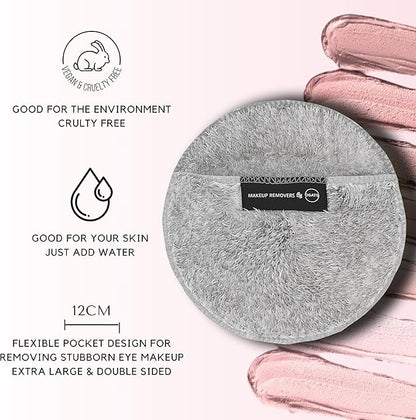 Ogato Reusable Makeup Remover Cloth - 5pc Face Pads, Makeup Eraser Cloth Wipes for All Skin Types - Washable Microfiber Make Up Reusable Cotton Rounds for Face - With Included Laundry Bag