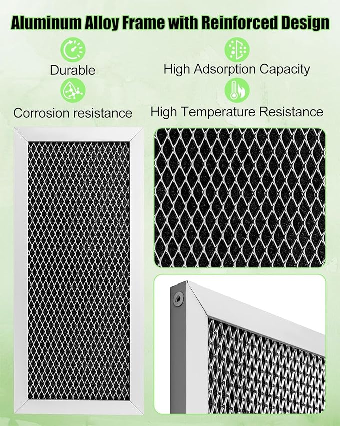 2 Pcs Microwave Charcoal Filter Fit for Samsung, Replace ME18H704SFS/AA ME18H704SFS/AC ME18H704SFW/AA ME18H704SFW/AC