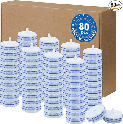 80 Toilet Wand Refills Fits for Clorox Toilet Wand,Upgrade 3-Layer Disposable Bowl Cleaner Refills for Bathroom Cleaning,3X Cleaning Power,No Falling Apart