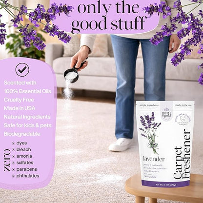 Merry & Gold Carpet Freshener & Deodorizer Powder - 31oz | Pet Odor Eliminator for Strong Odors | Safe for Homes with Pets | Made in USA | Natural Ingredients (Lavender)