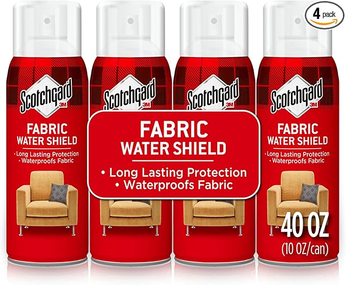Scotchgard Fabric Water Shield, Water Repellent Spray for Clothing and Household Upholstery Items, Long-Lasting Water Repellent, Four 10 Oz (Pack of 4)