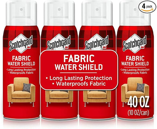 Scotchgard Fabric Water Shield, Water Repellent Spray for Clothing and Household Upholstery Items, Long-Lasting Water Repellent, Four 10 Oz (Pack of 4)