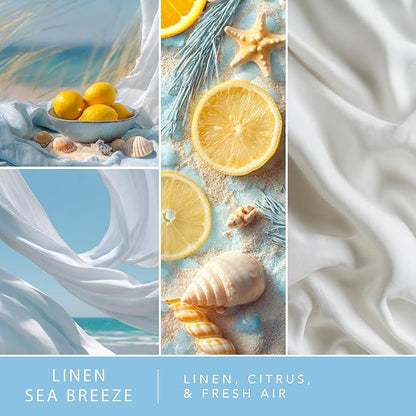 ScentSationals Linen Sea Breeze Fragrance Oil Plug In Air Freshener Refills 3-Pack - Works with Scentsationals Wall Plugs, Long-Lasting Home Fragrance, 0.8 fl oz Each, Packaging May Vary