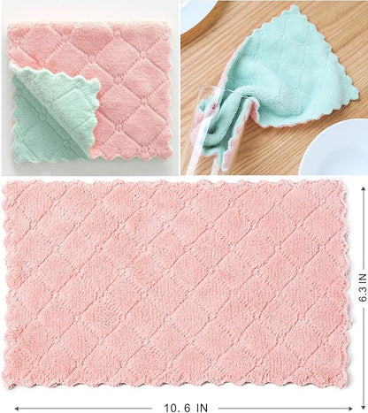 32 Pack Kitchen Cloth, Microfiber Dish Towels Washcloths, Super Absorbent Coral Velvet Dishtowels, Premium Cleaning Cloths,Non-Stick Oil Quick Dry Dish Towels, Soft Tea Towel, Table Cleaning Cloths.