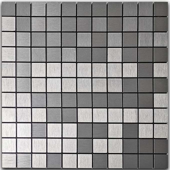 10pcs Waterproof Non-Slip Mosaic Wall Stickers, Heat-Resistant Self-Adhesive Tiles, Easy Cut & Peel for Kitchen Bathroom Bedroom Living Room (10, Silver)