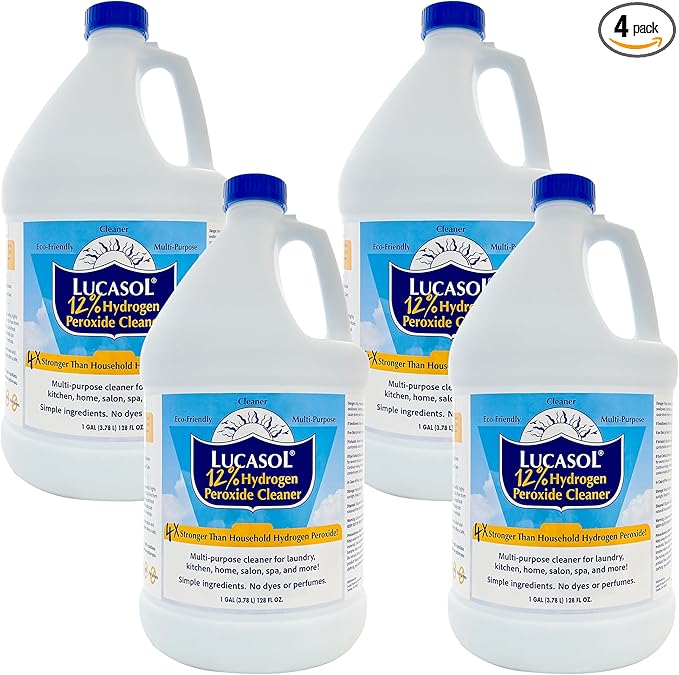Lucasol Food Grade Hydrogen Peroxide 12% Percent - 4 Gallons (4 x 128 Fl Oz)