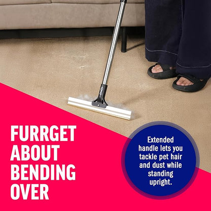 ChomChom Carpet Rake – Adjustable Pet Hair Remover Tool Up to 64 in Long – Deep Clean Embedded Pet Hair with Teeth Technology – Reusable, Quiet – for Carpets, Stairs, Rugs, Pet Beds, Cars & More
