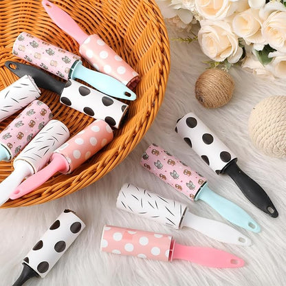 Hushee 12 Pcs Mini Lint Rollers for Pet Travel Size Clothes Roller Hair Lint Removers Sticky Tool for Clothes, Gift Bags, Pet Hair Removal