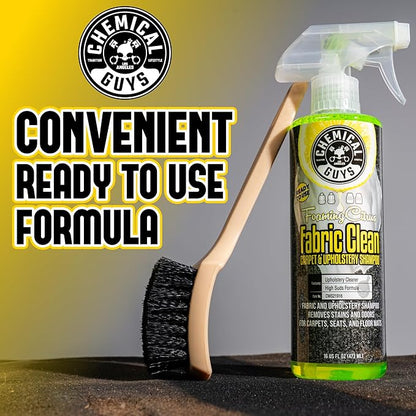 Chemical Guys Foaming Citrus Fabric Clean Carpet & Upholstery Cleaner - Car Carpet Cleaner Spray for Seats and Floor Mats, Removes Stains &Odors, Safe for Cars, Home and Office, 16 oz Citrus Scent