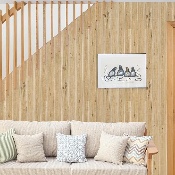 Yun-aeon Realistic Wood Peel and Stick Wallpaper 17.7"x300" Contact Paper Wood Grain Self-Adhesive Film Waterproof & Removable Wallpaper Decorative Vinyl for Kitchen Countertops Cabinets