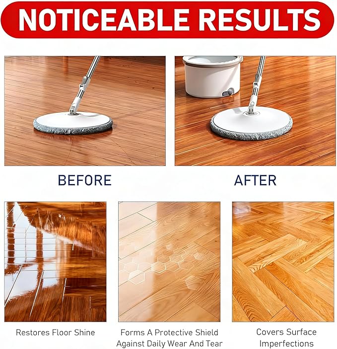 Floor Restore Cleaner, High Solid Content Floor Polish for Shine Renewal & Protective Layer, Floor Restoreeezs Helps Conceal Small Scratches, Quick-Drying Protective Finish for Tile,Shine(3 PACK)