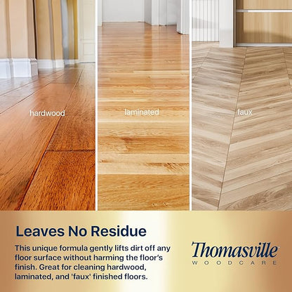 Thomasville WOOD FLOOR CREAM - Multisurface Wood Cleaner and Polish Furniture Quick Shine Restorer Protector Kitchen Cabinets Surface Cleaner House Cleaning Supplies Home Improvement - 16 Oz