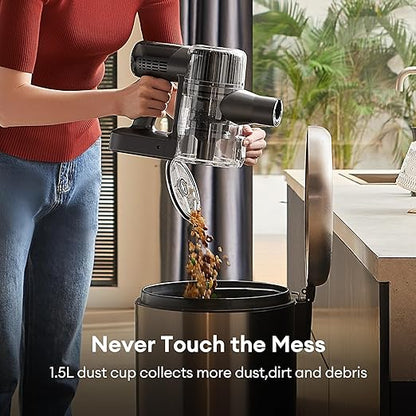 Ultenic Cordless Vacuum Cleaner, 450W 40Kpa Stick Vacuum with Car Dashboard Screen, Tangle-Free Brush for Pet Hair, Max 45mins Runtime, LED Display Tools for Hard Floor, Carpet, Car Cleaning, U12