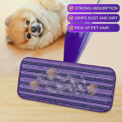 Updated & Innovative Cationic Mop Pads for Swiffer Wet Jet and Most Velcro 10" 11" 12" Spray Mops, Reusable Swiffer Wet Jet Mop Pads Replacement
