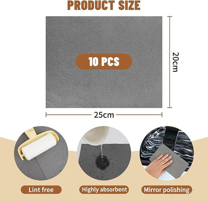 10 Pcs Magic Cleaning Cloth,7.87x9.8inch Thickened Magic Cleaning Cloth,Reusable Microfiber Rag Cloth for Car, Window, Mirror Etc Multipurpose