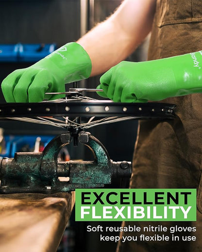 HANDLANDY Chemical Gloves, Heavy Duty Cleaning Gloves