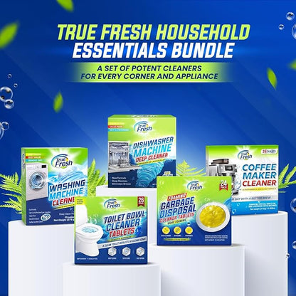 True Fresh Garbage Disposal Cleaner Tablets, Large 15g Drop-In Fresh Ocean Tablets, Deep Foaming Sink & Drain Cleaner for Buildup, Grease & Residue, Disposal Cleaner and Deodorizer, 24 Pack XL Value!