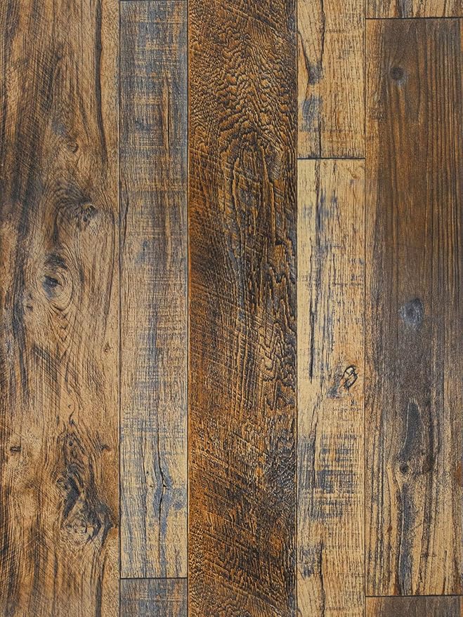 Livebor Brown Wood Contact Paper Peel and Stick Wallpaper 17.5" X 196.8" Rustic Wood Peel and Stick Faux Wood Wall Paper Plank Self Adhesive Contact Paper for Wall Decorative Cabinets Shelf Liner Use