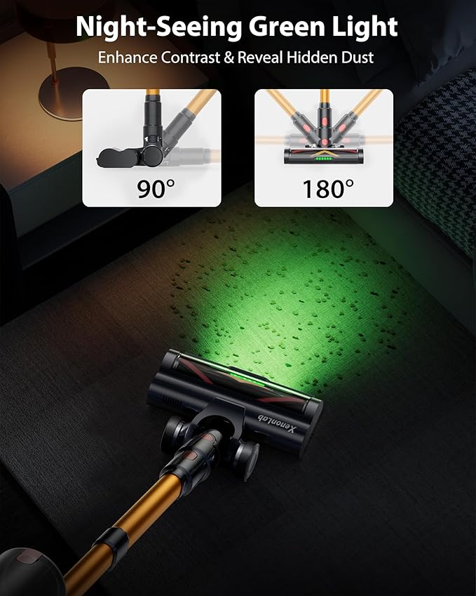 Cordless Vacuum Cleaner, 75Mins/55KPa/650W Self-Standing Stick Vacuum Cleaners for Home, Rechargeable, Lightweight, Anti-Static&Anti-Tangle Brush, for Hard Floor, Carpet, Hardwoods, Pet Hair