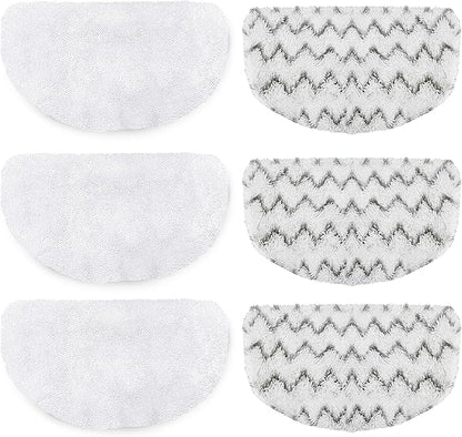 6 Pack Steam Mop Replacement Pads for Bissell Powerfresh Steam Mop 1940 1440 1544 1806 2075 Series, Model 19402 19404 19408 19409 1940a 1940f 1940q 1940t 1940w B0006 B0017, Reusable Cleaning Pad 3+3