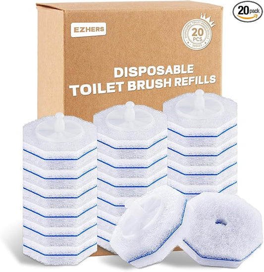 20 Count Toilet Wand Refills for Clorox, 5X Cleaning Power Toilet Bowl Cleaners & High-Density Disposable Toilet Brush Scrubber - No Falling Apart, Instant Foam for Bathroom Cleaning