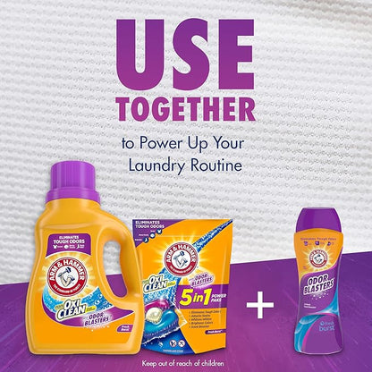 Arm & Hammer Plus OxiClean Odor Blasters Fresh Burst, 75 Loads Liquid Laundry Detergent, 118.1 Fl oz