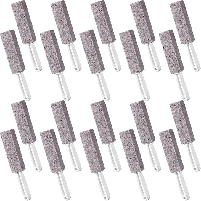 Vesici Pumice Cleaning Stone with Extra Long Handle Pumice Stone Toilet Bowl Cleaner for Toilet, Bathtubs, Sinks, Swimming Pools, Grills, Kitchen, Household Cleaning(20 Pieces)