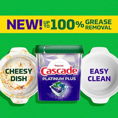Cascade Platinum Plus Dishwasher Pods, Dishwasher Detergent, Dish Detergent Soap, Fresh, 57 Count