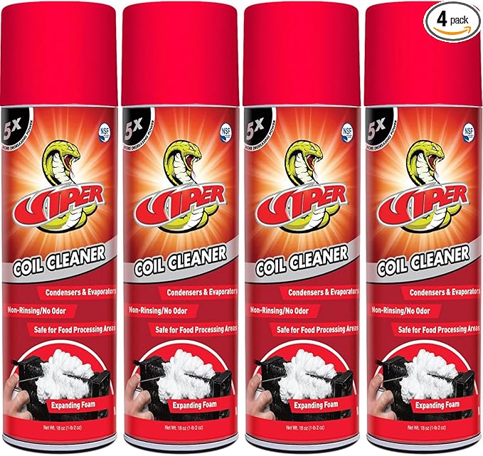 Refrigeration Technologies RT375A Viper Aerosol Foaming Coil Cleaner Degreaser Food Grade Expanding Foam 18oz (4)