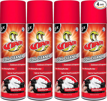 Refrigeration Technologies RT375A Viper Aerosol Foaming Coil Cleaner Degreaser Food Grade Expanding Foam 18oz (4)