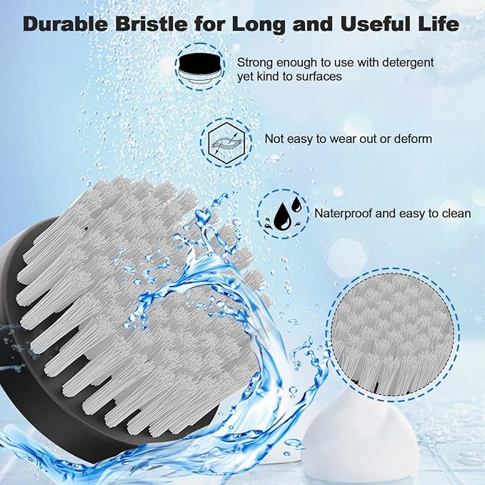 Replaceable Brush Heads Set, 9 Pack Brush Heads for Electric Spin Scrubber, Cordless Spin Scrubber Brush for Most Brands of ANS-8051A&ANS-8050 Electric Cleaning Brush, for Bathroom, Kitchen