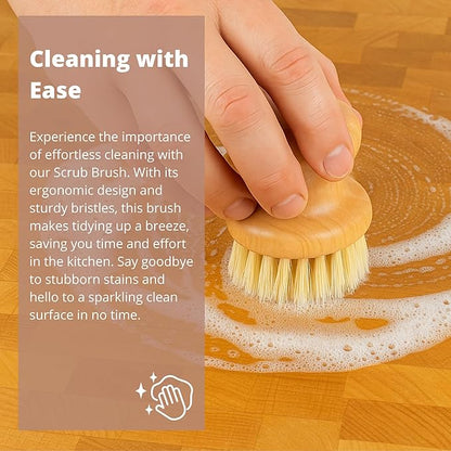 The Block & Board Company Specialist Board Cutting Board Scrub Brush Food Grade Cleaning Brush | For Wood, Stone, Butcher Block, Countertop & Utensils