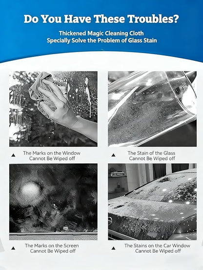Thickened Magic Cleaning Cloths - 5 Pack Premium, Streak/Lint/Scratch-Free for Cars, Ultra-Absorbent Reusable Rags for Screens, Glass, Windows, Kitchen & Mirror, Durable, Gray (11.8''x11.8'')