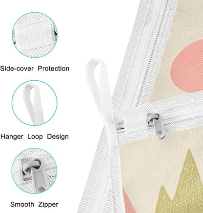 Mesh Laundry Bags Lingerie Bags for Washing Delicates 2 PCS Durable Wash Bag with Zipper Small and Medium Washable Boho Cacti Mountains Sun