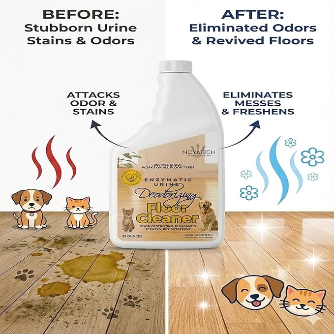 Pet Floor Cleaner – Enzyme-Powered Degreaser for Urine, Odor & Grime | Safe for Tile, Vinyl, Grout & Hardwood | Residue-Free & Pet Safe