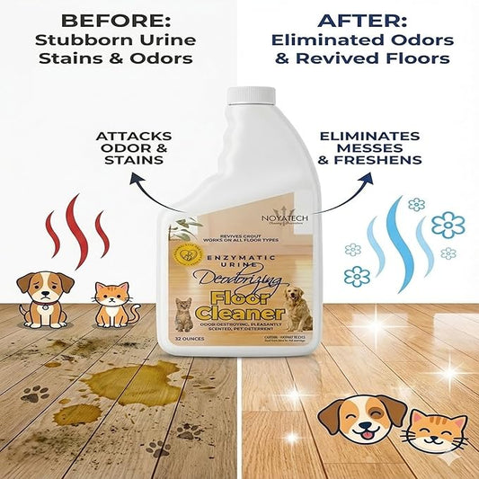 Pet Floor Cleaner – Enzyme-Powered Degreaser for Urine, Odor & Grime | Safe for Tile, Vinyl, Grout & Hardwood | Residue-Free & Pet Safe